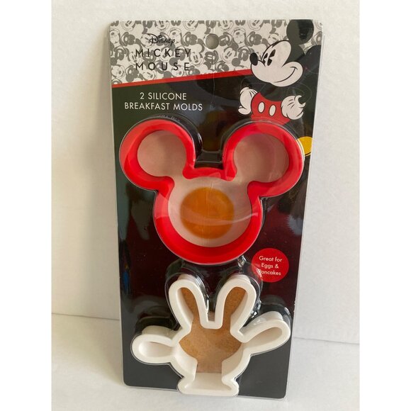 Disney Mickey Mouse Breakfast Egg Pancake Molds Cookie Cutter Set Head Hand - Picture 1 of 4